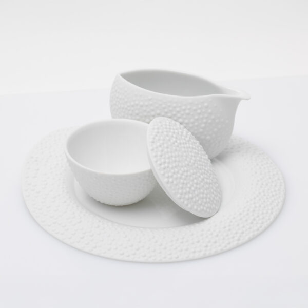 DAUW sugar bowl with lid + creamer + tray